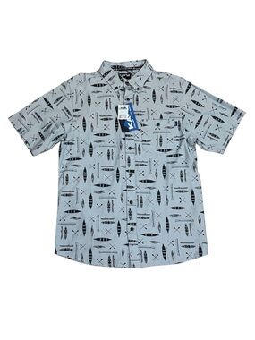 KAVU Juan Paddle Out Blue Button Down Shirt Cotton Preppy Outdoors Men's M NWT